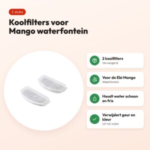 Ebi Water Feeder koolfilter voor Mango waterfontein – 2 stuks – voordelen