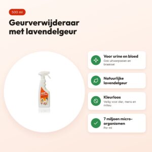 Ecopets Urinebuster lavendel 500 ml – geurverwijderaar – voordelen