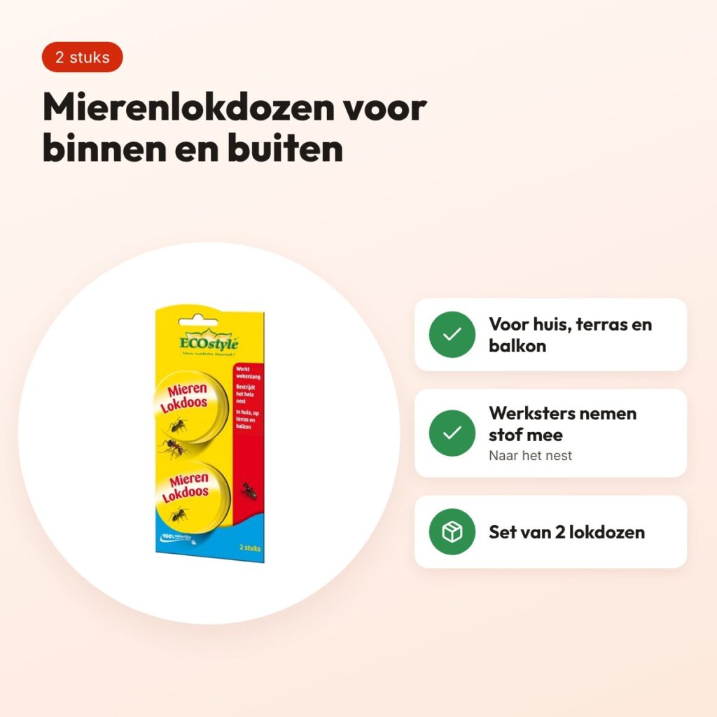 Ecostyle mierenlokdozen – 2 stuks voor binnen, terras en balkon – voordelen