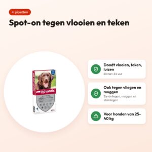 Elanco Advantix spot-on hond 25-40 kg – 4 pipetten – voordelen