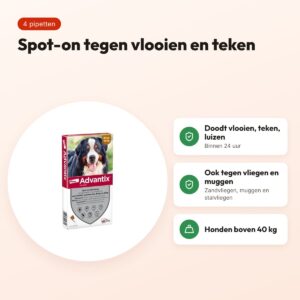 Elanco Advantix spot-on hond meer dan 40 kg – 4 pipetten – voordelen