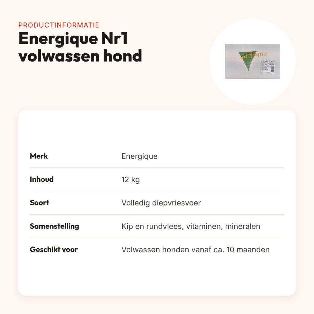 Energique Nr1 hondenvoer volwassen 12 kg – kip en rundvlees – productinformatie