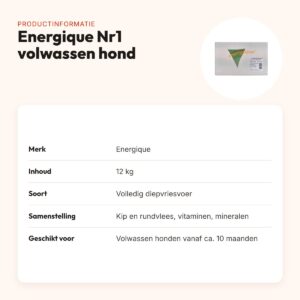 Energique Nr1 hondenvoer volwassen 12 kg – kip en rundvlees – productinformatie