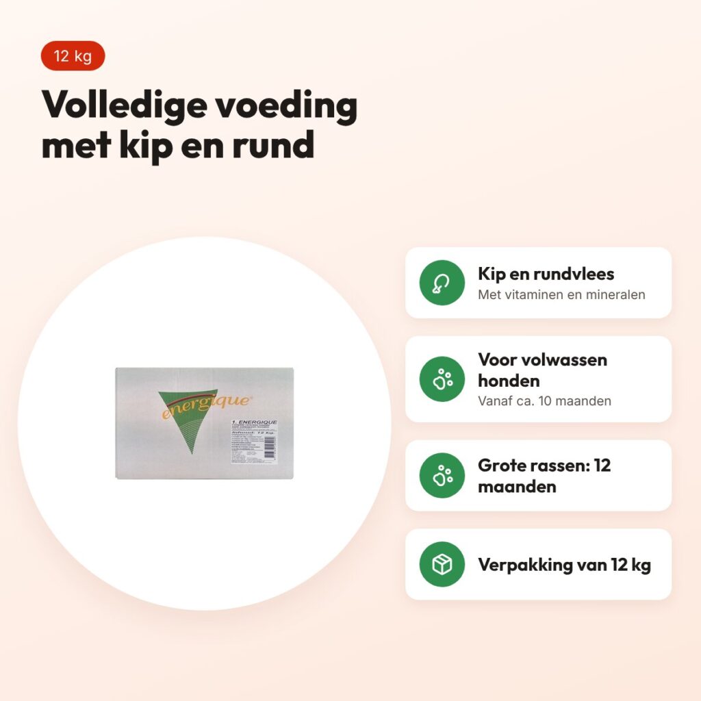 Energique Nr1 hondenvoer volwassen 12 kg – kip en rundvlees – voordelen