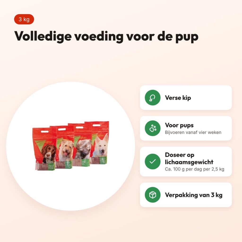 Energique Nr2 puppy hondenvoer 3 kg – kip – voordelen