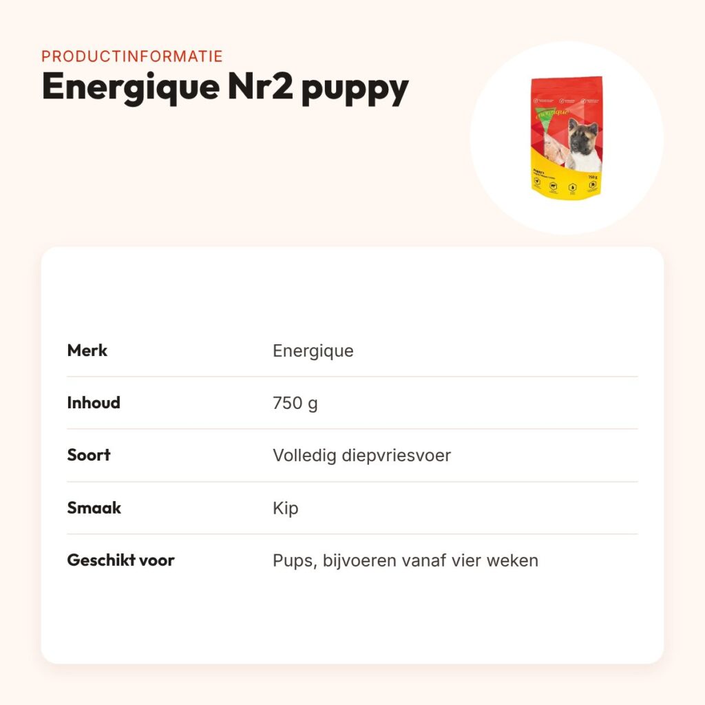 Energique Nr2 puppy hondenvoer 750 g – kip – productinformatie