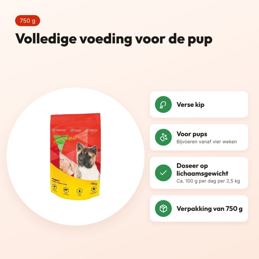 Energique Nr2 puppy hondenvoer 750 g – kip – voordelen