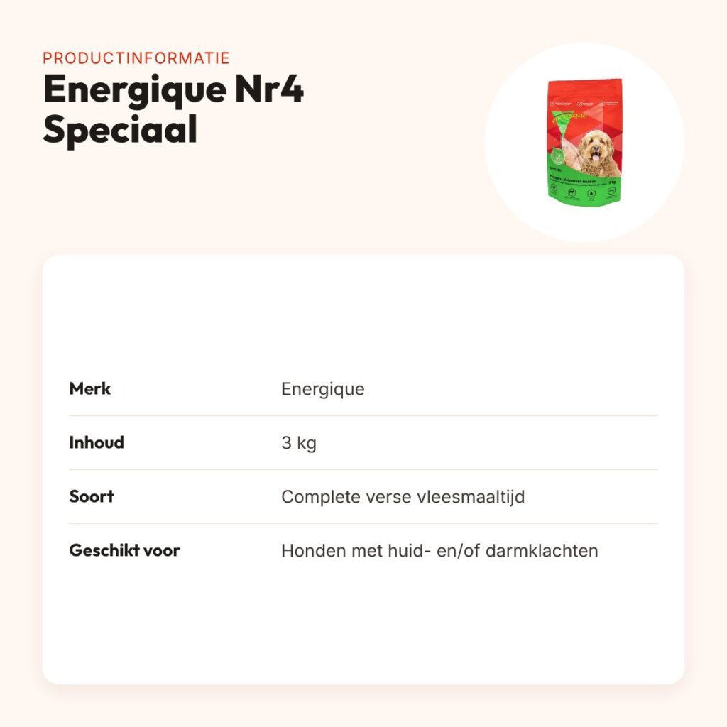 Energique Nr4 Speciaal hondenvoer 3 kg – licht verteerbaar – productinformatie