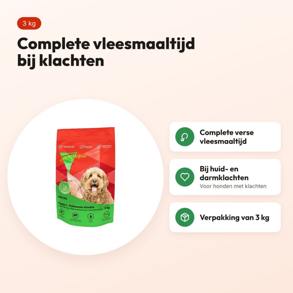 Energique Nr4 Speciaal hondenvoer 3 kg – licht verteerbaar – voordelen