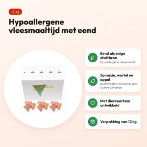 Energique Puur Eend hondenvoer 12 kg – hypoallergene vleesmaaltijd – voordelen