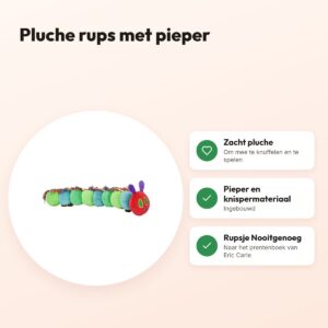 Eric Carle hondenspeeltje Rupsje Nooitgenoeg 46 cm – pluche, met pieper – voordelen