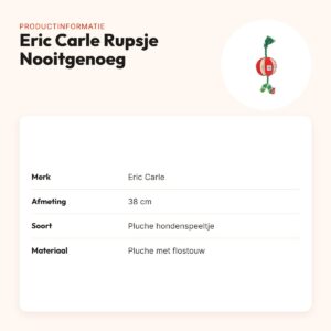 Eric Carle hondenspeeltje Rupsje Nooitgenoeg appel 38 cm – flostouw – productinformatie