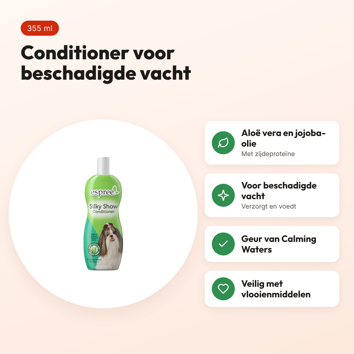 Espree conditioner Silky Show 355 ml – droge en beschadigde vacht – voordelen