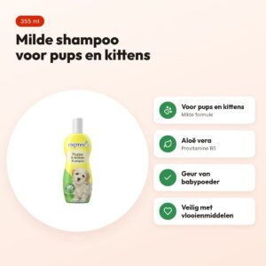 Espree shampoo puppy en kitten 355 ml – milde formule, aloë vera – voordelen