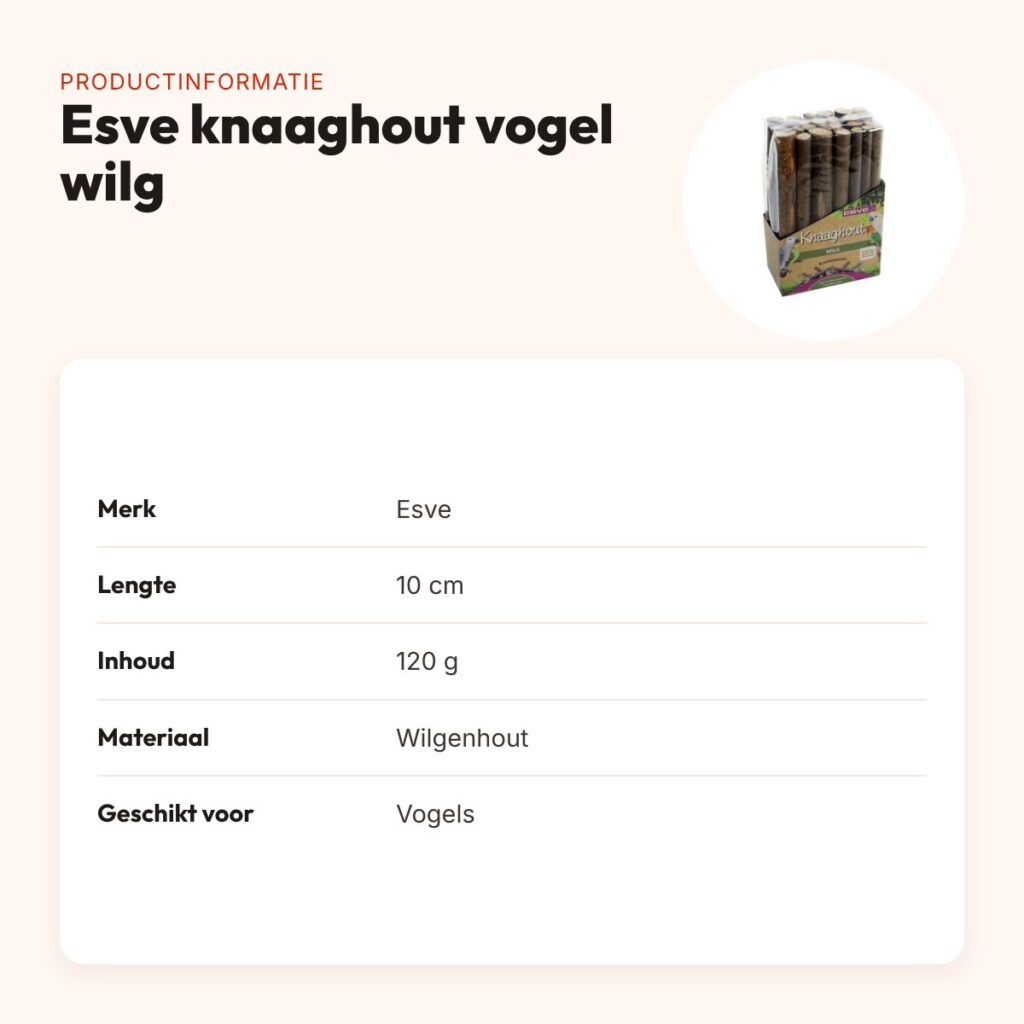 Esve knaaghout vogel wilg 10 cm – natuurlijk sloopspeelgoed, 120 g – productinformatie