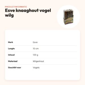 Esve knaaghout vogel wilg 10 cm – natuurlijk sloopspeelgoed, 120 g – productinformatie