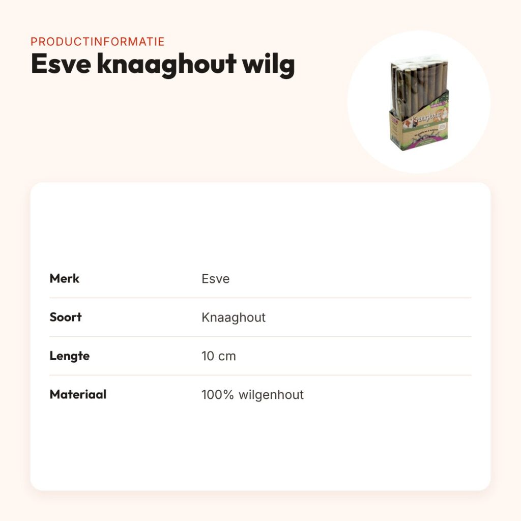 Esve knaaghout wilg 10 cm – natuurlijk knaagmateriaal – productinformatie
