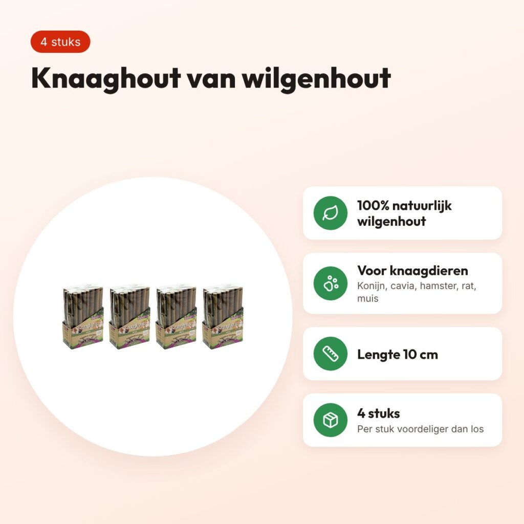 Esve knaaghout wilg 10 cm – natuurlijk knaagspeelgoed, multipack 4 stuks – voordelen