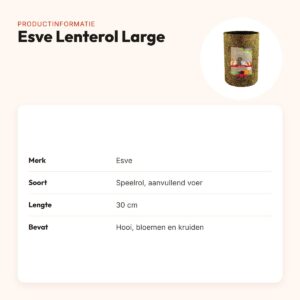 Esve Lenterol Large 30 cm – speelrol met hooi, bloemen en kruiden – productinformatie