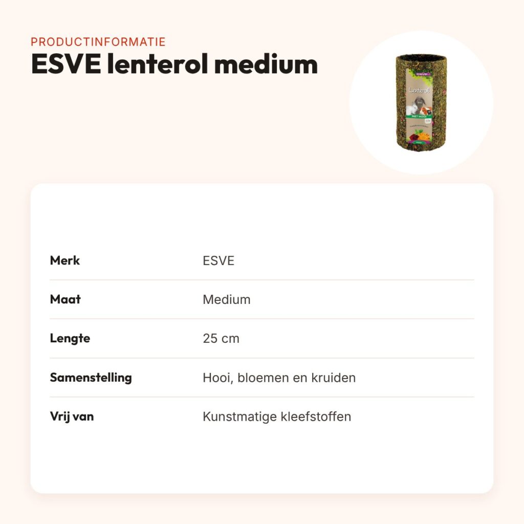 ESVE Lenterol medium 25 cm – speelrol met hooi, bloemen en kruiden – productinformatie