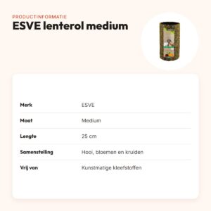 ESVE Lenterol medium 25 cm – speelrol met hooi, bloemen en kruiden – productinformatie