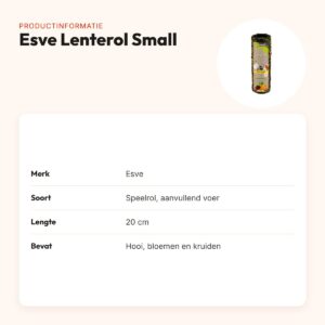 Esve Lenterol Small 20 cm – speelrol met hooi, bloemen en kruiden – productinformatie