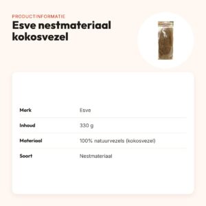 Esve nestmateriaal kokosvezel 330 g – compact en volledig verteerbaar – productinformatie