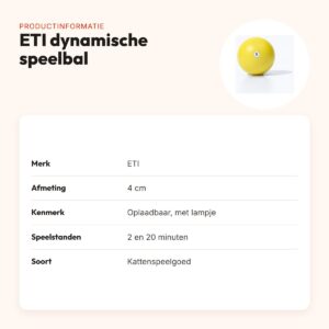 ETI dynamische speelbal voor katten 4 cm – interactief, met lampje – productinformatie
