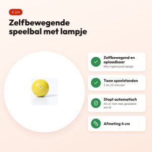 ETI dynamische speelbal voor katten 4 cm – interactief, met lampje – voordelen