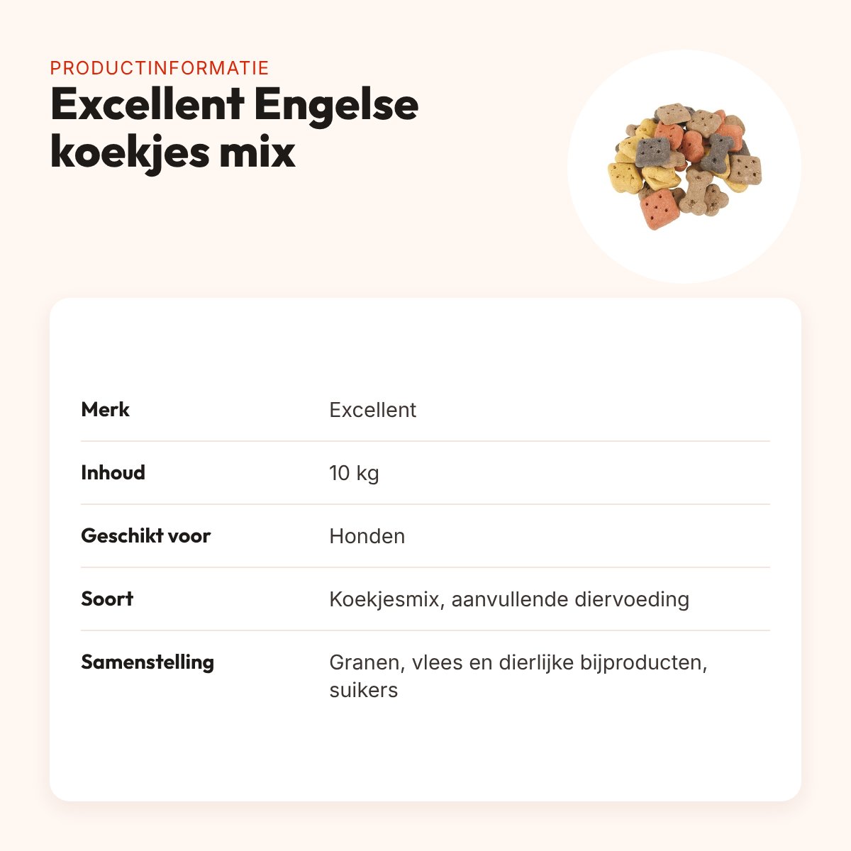 Excellent Engelse koekjes mix 10 kg – hondenkoekjes – productinformatie
