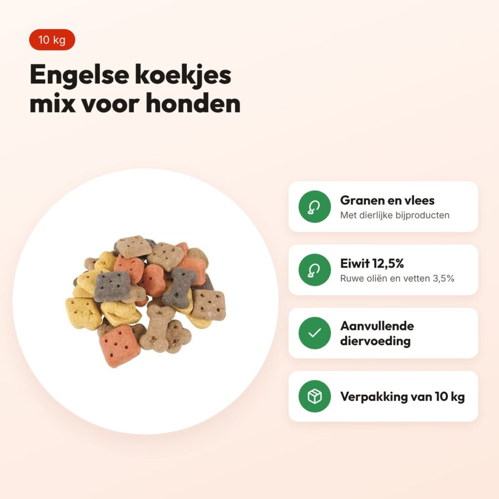 Excellent Engelse koekjes mix 10 kg – hondenkoekjes – voordelen
