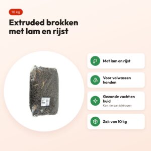 Excellent hondenvoer Budget Extruded Adult lam en rijst 10 kg – voordelen