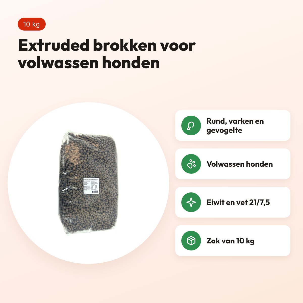 Excellent hondenvoer Budget Extruded Adult Maintenance 21/7,5 10 kg – voordelen