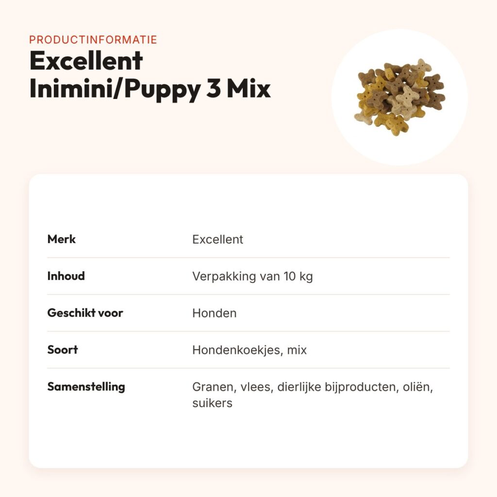 Excellent Inimini/Puppy 3 Mix 10 kg – hondenkoekjes – productinformatie
