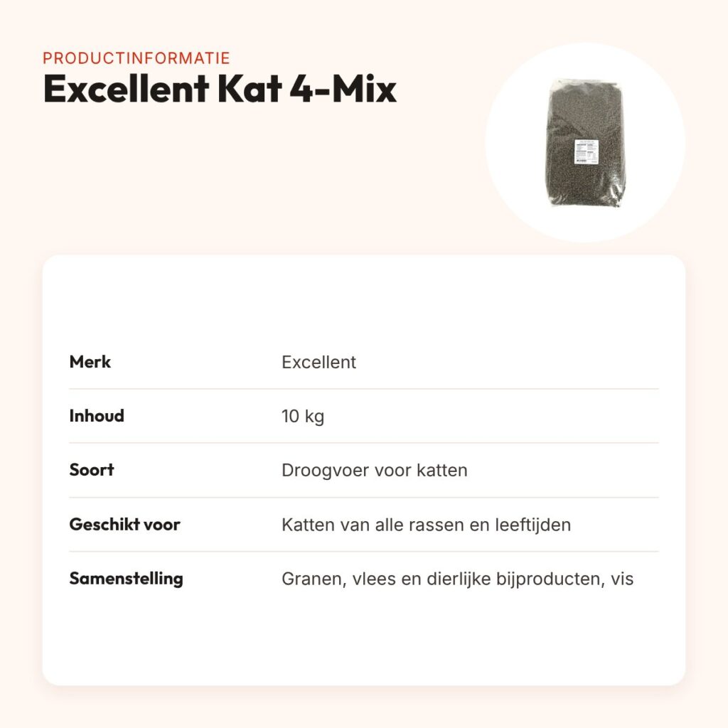 Excellent kattenvoer 4-Mix 10 kg – vlees en gevogelte – productinformatie