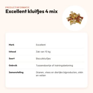 Excellent kluifjes 4 mix 10 kg – krokante biscuitkluifjes – productinformatie