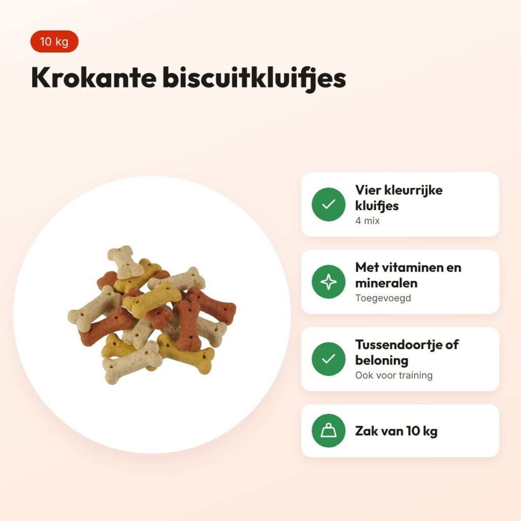 Excellent kluifjes 4 mix 10 kg – krokante biscuitkluifjes – voordelen