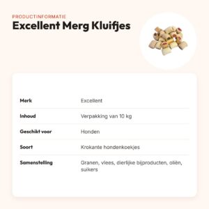 Excellent mergkluifjes 10 kg – krokante hondenkoekjes – productinformatie