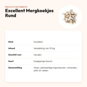Excellent mergkoekjes rund 10 kg – knapperige hondenkoekjes – productinformatie