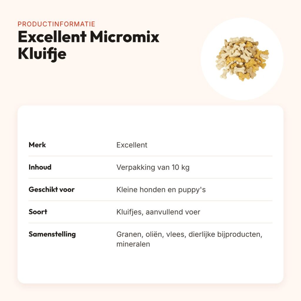 Excellent Micromix kluifje 10 kg – hondenkoekjes voor kleine honden – productinformatie
