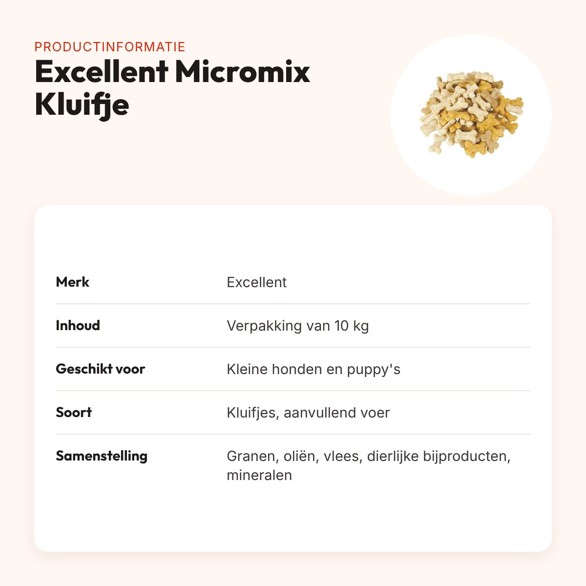 Excellent Micromix kluifje 10 kg – hondenkoekjes voor kleine honden – productinformatie
