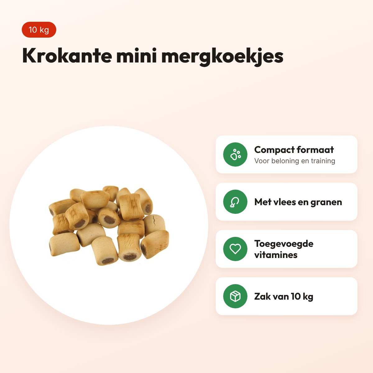 Excellent mini mergkoekje 10 kg – krokante beloningssnack – voordelen