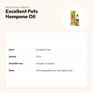 Excellent Pets Hempone Oil CBD-olie 10 ml – voor honden en katten – productinformatie
