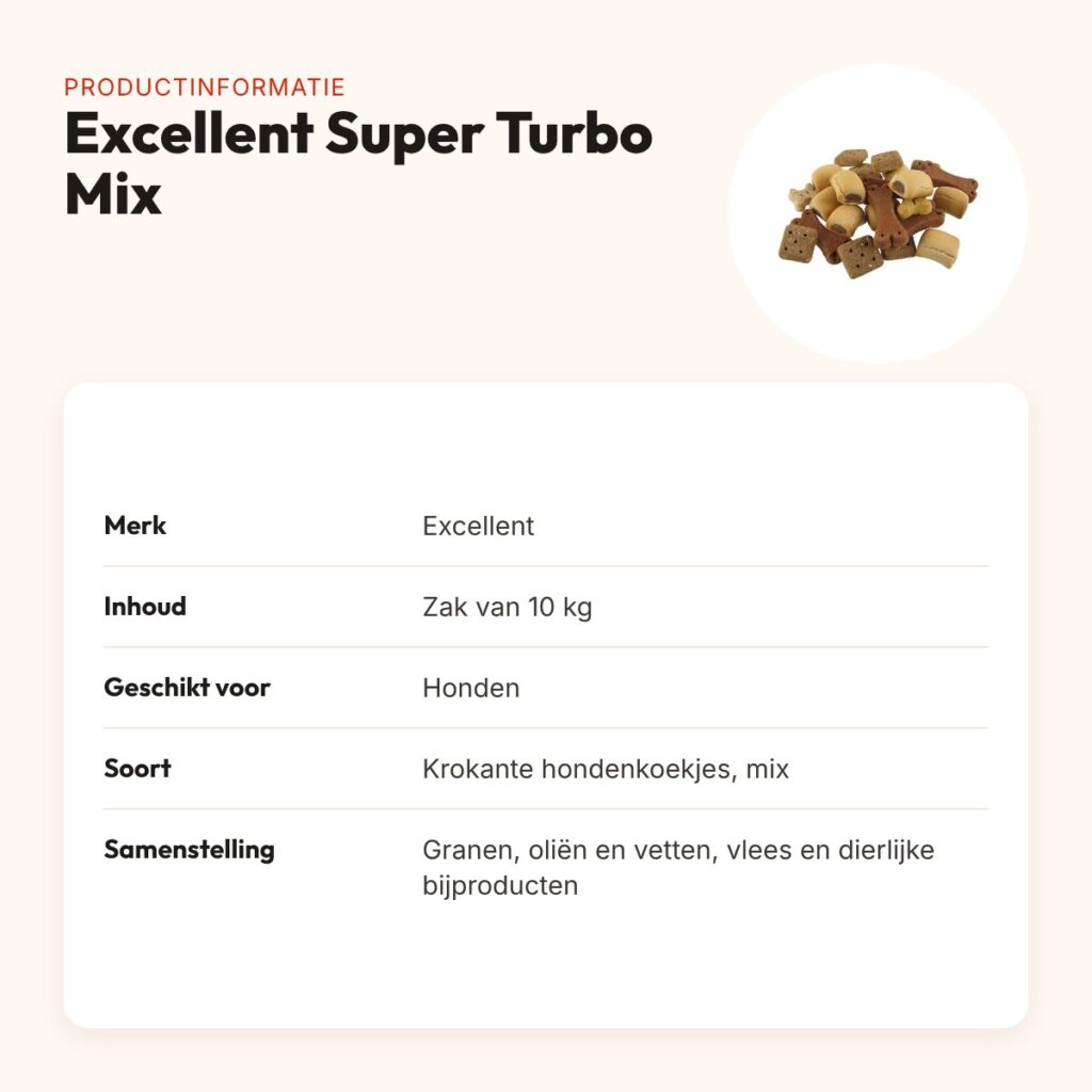 Excellent Super Turbo Mix 10 kg – krokante hondenkoekjes – productinformatie