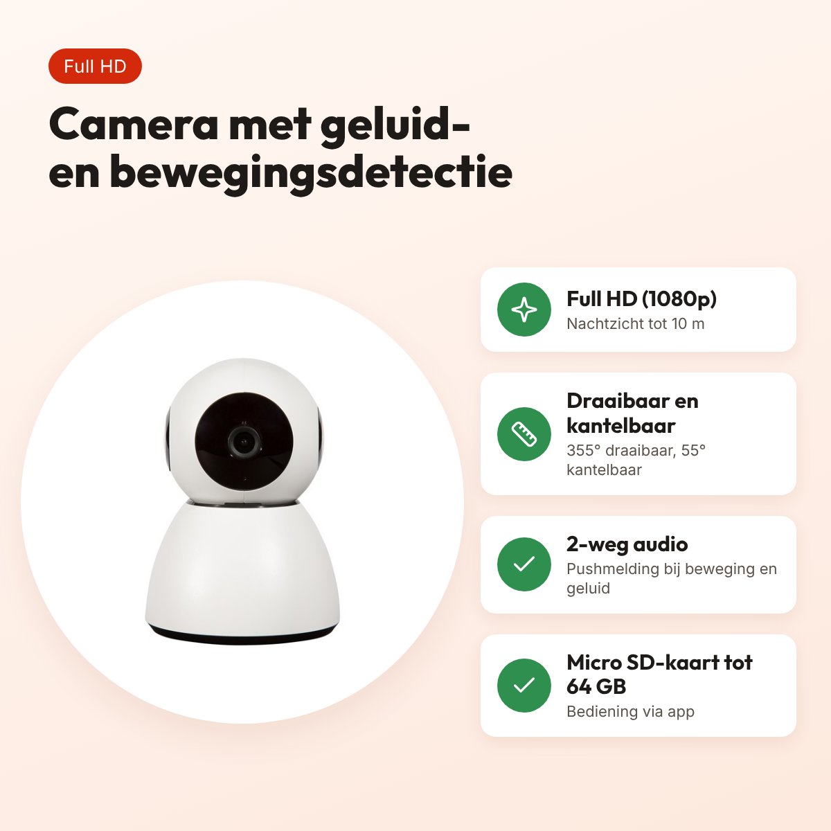 Eyenimal Pet Vision Live HD huisdiercamera met geluiddetectie – voordelen