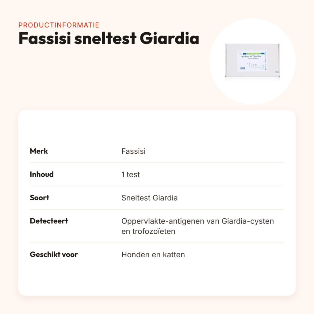 Fassisi sneltest Giardia in brievenbusdoos – 1 stuk, voor hond en kat – productinformatie