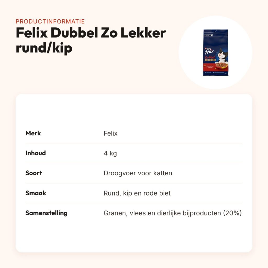 Felix kattenvoer Dubbel Zo Lekker rund, kip en rode biet 4 kg – productinformatie