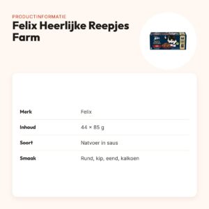 Felix kattenvoer Heerlijke Reepjes Farm Selectie in saus 44 x 85 g – productinformatie