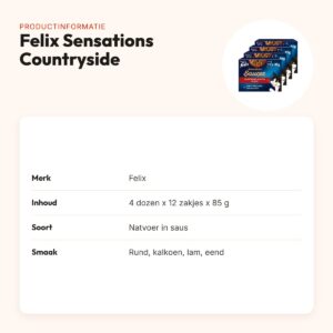 Felix kattenvoer Sensations Countryside Selectie in saus 4 x 12 x 85 g – productinformatie