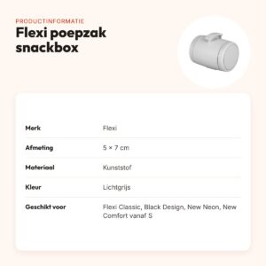 Flexi poepzak snackbox lichtgrijs 5 x 7 cm – multi box – productinformatie